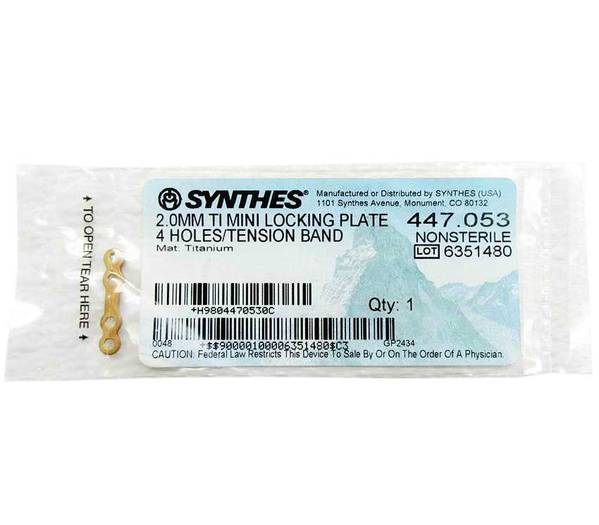 Booth Medical - Synthes 2.0mm Mini Locking Plate - 447.053