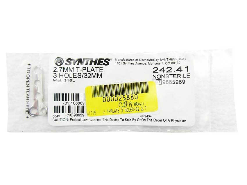 Booth Medical - Synthes 2.7mm T-Plate - 242.41