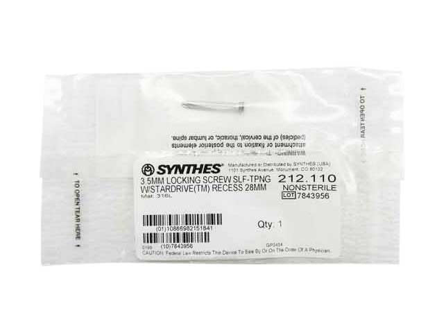 Booth Medical - Synthes 3.5mm Self Tapping Locking Screw - 212.110