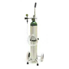 Mada E Oxygen Kit-2-8 LPM Adjustable Flow Mini Regulator-Cart - 1630E