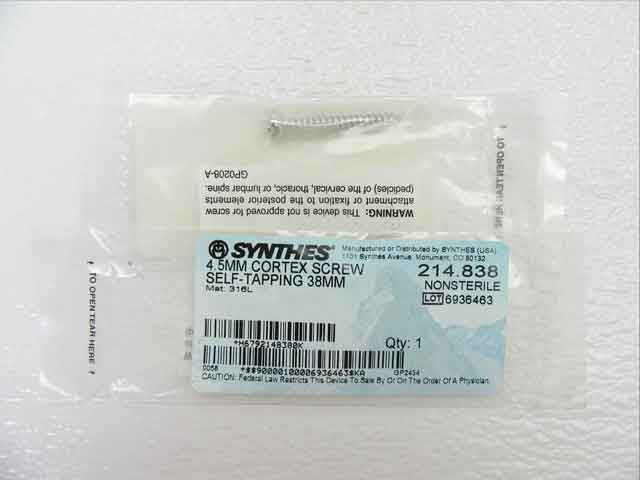 Booth Medical - Synthes 4.5mm Self Tapping Cortex Screw - 214.838
