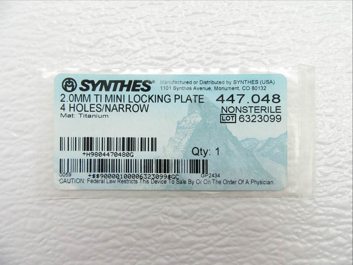 Booth Medical - Synthes 2.0mm Mini Locking Plate - 447.048