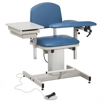 Clinton Power Series Padded Blood Drawing Chair - With Drawer - 375 LBS Capacity