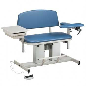 Clinton Bariatric Power Blood Drawing Chair - With Drawer - Booth Medical