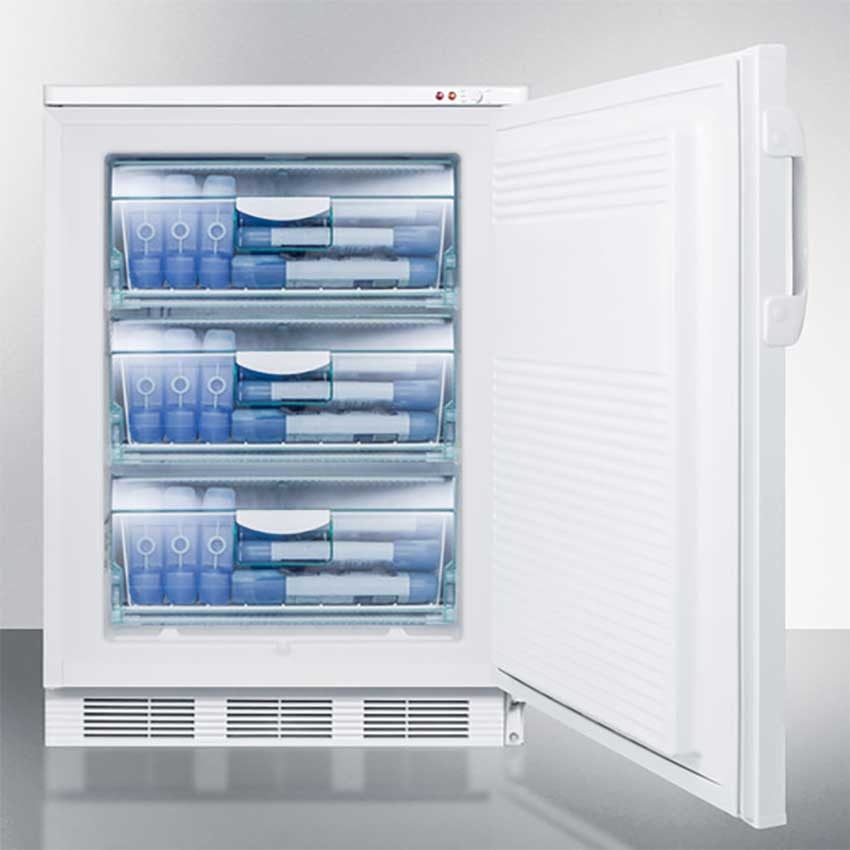 Accucold (-25ºC) Wide Undercounter Built-In All-Freezer - Door Open 