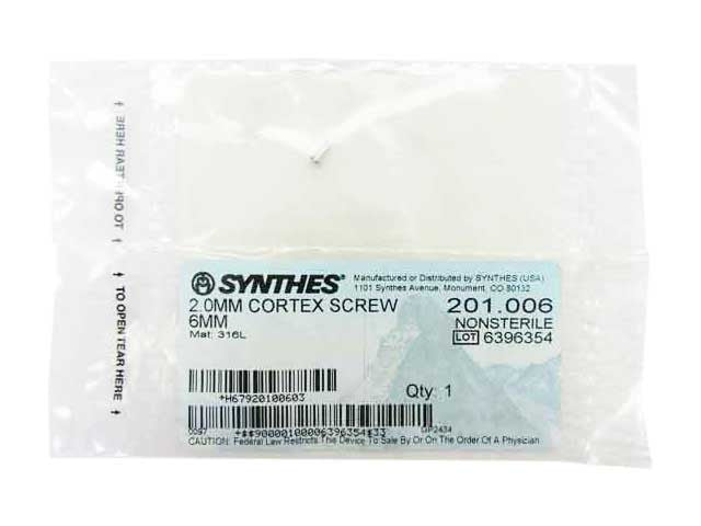 Booth Medical - Synthes 2.0mm Cortex Screw - 201.006