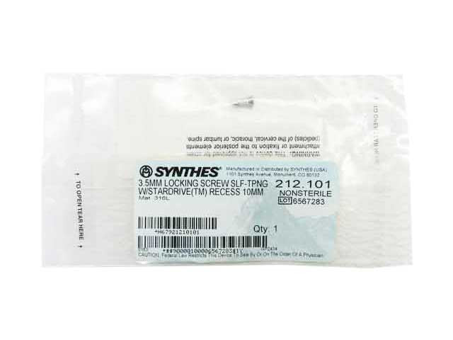 Booth Medical - Synthes 3.5mm Self Tapping Locking Screw - 212.101