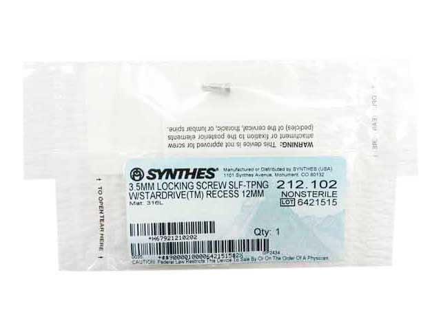 Booth Medical - Synthes 3.5mm Self Tapping Locking Screw - 212.102