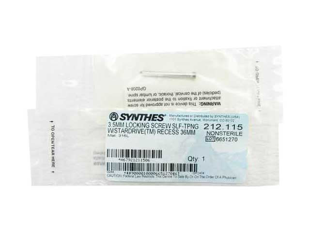 Booth Medical - Synthes 3.5mm Self Tapping Locking Screw - 212.115