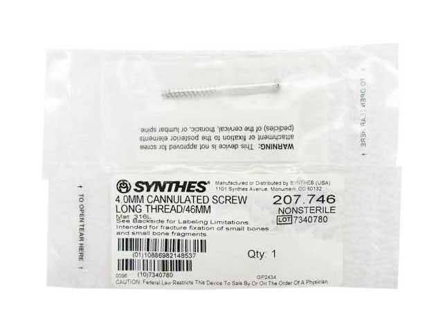 Booth Medical - Synthes 4.0mm Cannulated Screw - 207.746