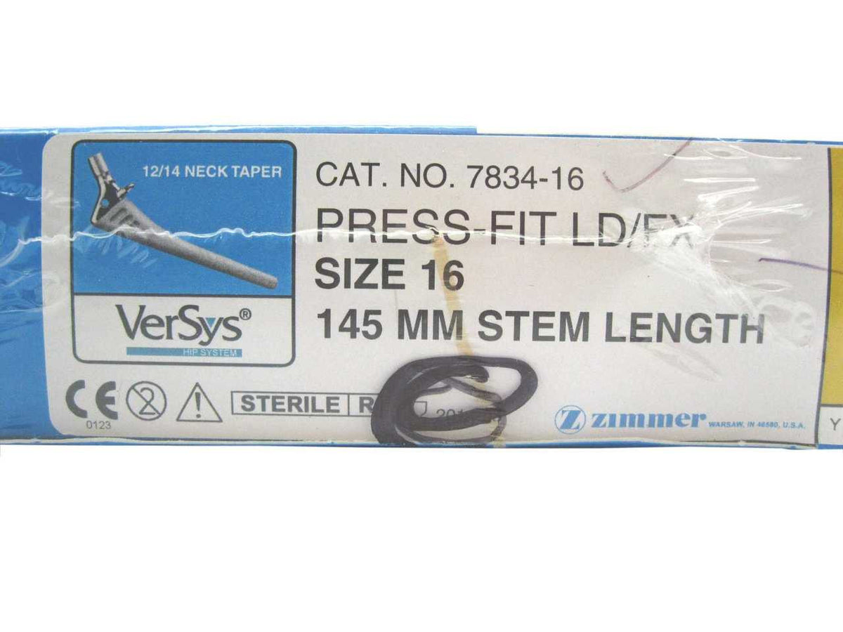Booth Medical - Versys Hip System, Femoral Stem, Press Fit LD/FX, Size 16 - 7834-16