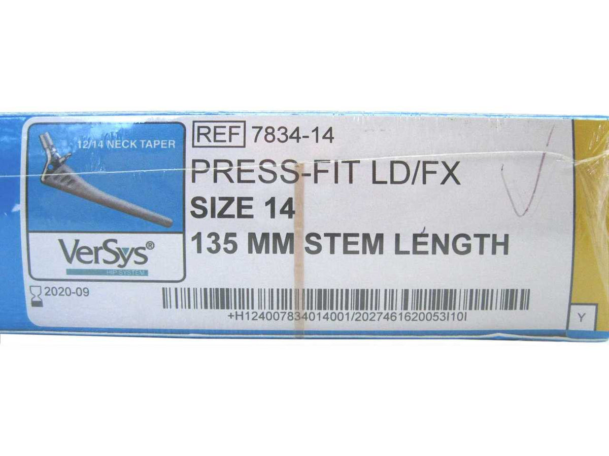 Booth Medical - Versys Hip System, Femoral Stem, Press Fit LD/FX, Size 14 - 7834-14