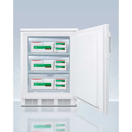 Accucold 24" Wide Built-In-Freezer - Door Open W/Item Products/Shelves