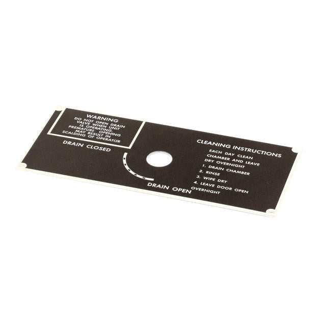 Booth Medical - Plate, Instruction Plate, Drain Panel, Sterilmatic  Part: 10-5938
