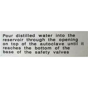 Booth Medical - Tuttnauer Label, Distilled Water - 02530013